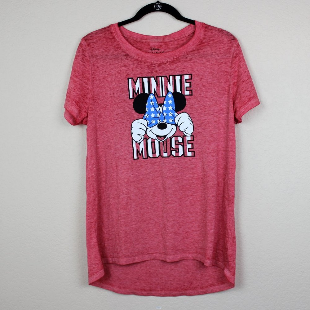 Disney Minnie Mouse Patriotic Tee XL Red USA 4th of July Graphic Shirt